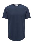 Onsmatt Life Longy Ss Tee Tops T-Kortærmet Skjorte Navy ONLY & SONS