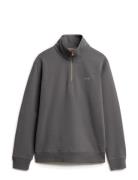 Essential Logo Half Zip Tops Knitwear Half Zip Jumpers Grey Superdry