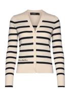 Striped Cotton-Blend Cardigan Tops Knitwear Cardigans Beige Lauren Ral...