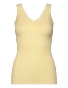 Rwbernadine Organic Sl Lace Top Tops T-shirts & Tops Sleeveless Yellow...