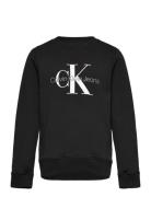 Ck Monogram Terry Cn Tops Sweatshirts & Hoodies Sweatshirts Black Calv...