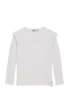 T-Shirt Ls Fancy Rib Tops T-shirts Long-sleeved T-Skjorte White Daily ...