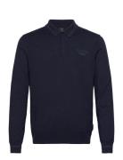 Benil_Ps Tops Knitwear Long Sleeve Knitted Polos Navy BOSS