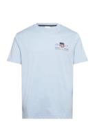 Reg Archive Shield Emb Ss T-Shirt Tops T-Kortærmet Skjorte Blue GANT