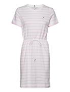 Th Cool Stp C-Nk Short Dress Ss Kort Kjole Pink Tommy Hilfiger