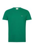 Slim Pique Ss T-Shirt Tops T-Kortærmet Skjorte Green GANT