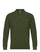 L/S Polo Shirt Tops Polos Long-sleeved Khaki Green United Colors Of Be...