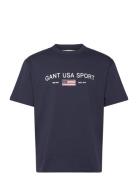 Graphic T-Shirt Tops T-Kortærmet Skjorte Navy GANT