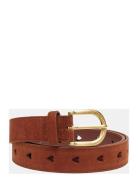 Cut It Out Heart Belt Suede/Leather Bælte Brown Fabienne Chapot