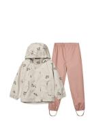 Pedia Rainwear Set Outerwear Rainwear Rainwear Sets Cream Liewood