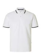 Slhslim-Atlas Sport Ss Polo Tops Polos Short-sleeved White Selected Ho...