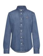 Slim Fit Denim Shirt Tops Shirts Denim Shirts Blue Polo Ralph Lauren