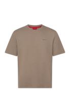 Austin T-Shirt Tops T-Kortærmet Skjorte Brown HUGO