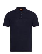 Mmgadam Soft Ss Polo Tops Knitwear Short Sleeve Knitted Polos Navy Mos...