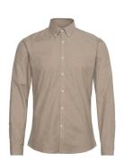 Yarn Dyed Oxford Superflex Shirt Tops Shirts Casual Beige Lindbergh