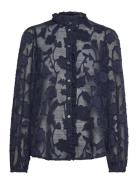 Fqcime-Shirt Tops Blouses Long-sleeved Navy FREE/QUENT