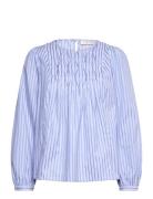 Blouse From Freequent In A Light Material With Stripes And Smocking On...