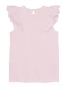 Top Ns Lace Tops T-shirts Sleeveless Pink Creamie
