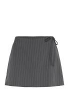 Mini Wrap Skirt Skirts Short Skirts Grey Monki