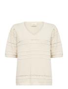 Crpoppi Knit Blouse Tops Knitwear Jumpers Cream Cream
