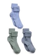 Cotton Rib Baby Socks - 3-Pack Sokker Strømper Blue Mp Denmark