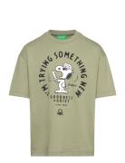 T-Shirt Tops T-Kortærmet Skjorte Khaki Green United Colors Of Benetton
