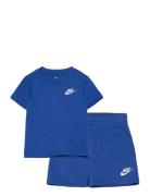 Nkn Club Lbr Knit Short Set Sets Sets With Short-sleeved T-shirt Blue ...