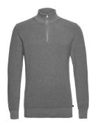 Mario Half-Zip Knit Tops Knitwear Half Zip Jumpers Grey Clean Cut Cope...