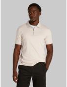 Smooth Cotton Welt Zip Polo Tops Polos Short-sleeved Grey Calvin Klein