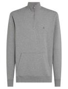 Essential Terry 1/4 Zip Tops Knitwear Half Zip Jumpers Grey Tommy Hilf...