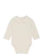 Body Ls W. Collar Bodies Long-sleeved Cream Fixoni