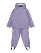Pu Rain W. Susp. Outerwear Rainwear Rainwear Sets Purple Mikk-line
