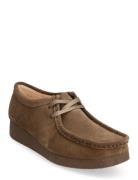 Wallabeeevosh D Snøresko Flade Khaki Green Clarks