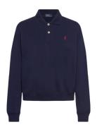 Polo-Collar Fleece Pullover Tops T-shirts & Tops Polos Navy Polo Ralph...