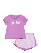 Nkg Essentials Tempo Set Sport Sets With Short-sleeved T-shirt Pink Ni...