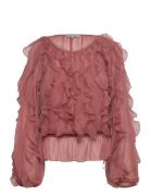 Dante6-Sinner Boho Chiffon Top Tops Blouses Long-sleeved Pink Dante6