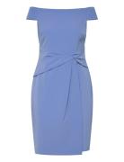 Crepe Off-The-Shoulder Cocktail Dress Kort Kjole Blue Lauren Ralph Lau...