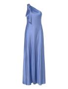 Satin Charmeuse -Shoulder Gown Maxikjole Festkjole Blue Lauren Ralph L...