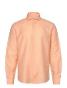 1927: Cotton/Lin Shirt Wf L/S Tops Shirts Linen Shirts Orange Lindberg...