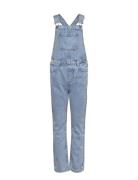 Long Denim Dungarees Bottoms Dungarees Blue Mango