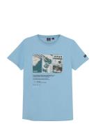 T-Shirt Print Tops T-Kortærmet Skjorte Blue Indian Blue Jeans