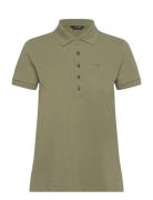 Piqué Polo Shirt Tops T-shirts & Tops Polos Khaki Green Lauren Ralph L...