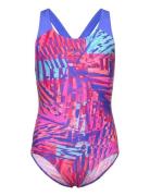 Girls Digital Allover Splashback Sport Swimsuits Blue Speedo