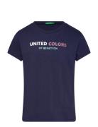 T-Shirt Tops T-Kortærmet Skjorte Navy United Colors Of Benetton