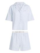 Ss Linen Shirt Short Set Pyjamas Nattøj Blue Tommy Hilfiger