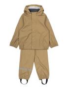 Pu Rain No Susp. Outerwear Rainwear Rainwear Sets Beige Mikk-line