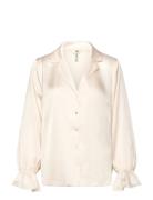 Shirt Satin Frill Top White Lindex