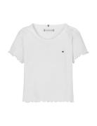 Essential Rib Top Ss Tops T-Kortærmet Skjorte White Tommy Hilfiger