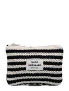 Milli Crochet Stripe Pouch Toilettaske Black Mads Nørgaard