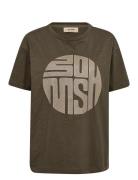 Mmzini O-Ss Tee Tops T-shirts & Tops Short-sleeved Green MOS MOSH